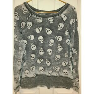 Grayson Threads Skull Sweatshirt Pullover M Wide Boat neck Thin